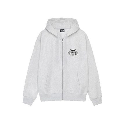Stussy Built to Last Zip Grey Hoodie