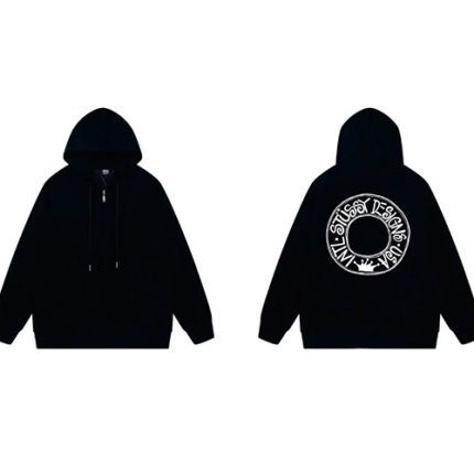 Stussy Buana Zip Black Hoodie Pigment Dyed
