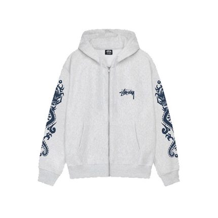Stussy Dragons Grey Zip Hoodie