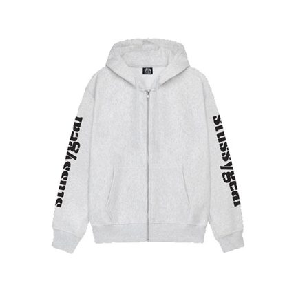 Stussy Gear Grey Zip-Up Hoodie