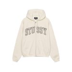 Stussy Outline Zip White Hoodie
